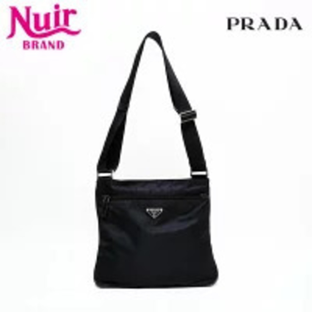 Prada Triangle Logo Shoulder Bag Black